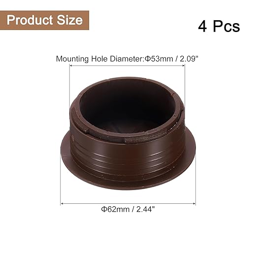 uxcell 4 Pcs Desk Grommet, 2.09 inch 53mm Desk Cable Hole Cover Wire Hole Insert for Home Office Table Cabinet Cord Organizer, Coffee