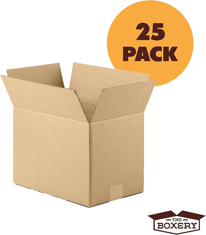 The Boxery 9"x6"x5" Brown/Kraft Corrugated Cardboard Shipping Boxes 25-Pack | Mailing, Packing, Moving & Storage for Business/Home – Durable - Eco-Friendly, Recyclable - Made in the USA