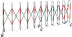 Expandable Metal Barricade, Safety Barrier with Casters 1.1x5M Portable Mobile Gate Stainless Steel Fence for Garage Construction Site Traffic Control (Red)
