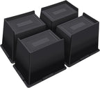 Bed Risers 6 Inch Heavy Duty,Oversized Couch Risers, Extra Wide Furniture Risers for Sofa Table Desk Headboard Chair Lifting,Rectangle Risering Blocks Support 6000 lbs(4 Pack Black)