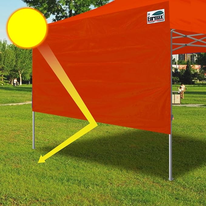Eurmax USA 10ft Instant Canopy SunWall Canopy Tent Sidewall for Pop Up Canopy Tent,1 Pack Removable Sidewall Only(Orange)