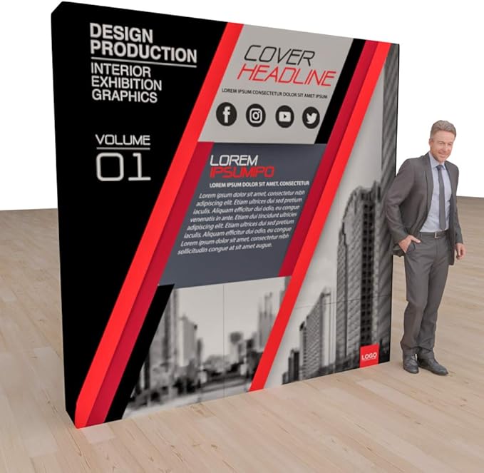 Vispronet Pop-Up Tension Fabric Trade Show Display Booth Frames (7.4ft x 7.4ft)