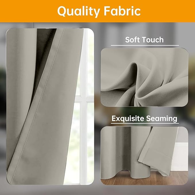 Room Divider Curtains Flexible Ceiling Tracks set Curtain track Ceiling Mount Blackout Curtain for Living Room Bedroom Ceiling Curtain Rod Privacy Dividers Panel W150xH108 Light Grey Drape&Black rail