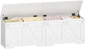 59" Storage Chest, Large Storage Trunk with 2 Hinges, Farmhouse Wooden Box Bench, Lift-Top Organizer Chest, Entryway Trunk for Bedroom, Living Room, White SB15003X