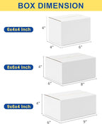 Assorted-Sizes-Shipping-Boxes-45-Pack: 6x4x4 & 8x6x4 & 9x6x4 Small-Shipping-Boxes-Mailers, White Corrugated-Cardboard-Boxes-for-Packing-Small-Business Mailing