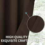 BGment Blackout Curtains for Living Room - Grommet Thermal Insulated Room Darkening Curtains for Bedroom, Set of 2 Panels (38 x 45 Inch, Brown)