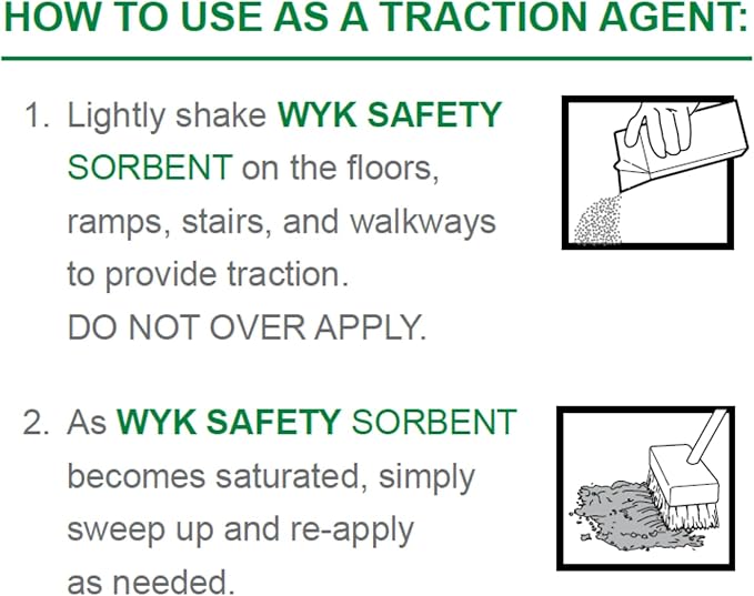WYK Safety Sorbent 500 Series – 2 qt Shaker Carton - Industrial Liquid & Oil Absorbent and Traction Agent for Spills, Leaks & Safety Maintenance – By FryOIlSaver Co