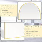 28" x 36" Gold Arched mirror, Large Arch Bathroom Vanity Wall Mirror, Modern Aluminum Alloy Metal Frame Arch Mirror for Bathroom, Living Room, Bedroom, Entryway, Tempered Glass, Shatter Proof
