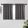 KGORGE Gray Short Blackout Curtains 45 inch Length, Privacy Thermal Insulated Curtains Noise Reducing Window Drapes for Living Room Kitchen, Back Tab Rod Pocket, W52 x L45 inches, Grey, 2 Panels