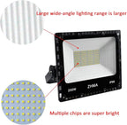 200W LED Flood Light Outdoor, 20000lm Super Bright Work Lights, IP66 Waterproof Security Light with Plug & Switch, 6500K White Spotlight for Garden, Yard, Garage, Basketball Court Lighting