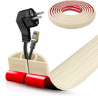 Floor Cord Cover Self Adhesive Cord Hider,10FT Cable Management, Extension Strip Protector for Wires, Prevent Cable Trips for Offices, Gyms, Exhibitions Cavity:0.51"(W) x 0.3"(H) Yellow Wood