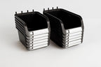 WallPeg Pegboard Bins - 6 Each 7" & 6 Each 5" ORGANIZING Bins - Hooks to Peg Board Panel Organize Hardware Arrange Accessories Workbench Tool Organizer Garage Storage -Made in USA-