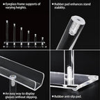 MOOCA 4 Pcs Set, Premium Acrylic Eyeglass Holder Stand, Sunglasses Orgaznizer, Sunglass Holder, Acrylic Eyeglass Display, Eyewear Rack, Glass Display, 8 in H