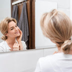 Mirrorons Beveled Mirror, Bathroom Mirrors for Wall 40" x 30", Frameless Rectangle Bathroom Mirror with Beveled Edge, Hangs Horizontally or Vertically, Upgraded Packing