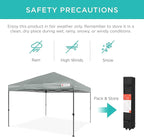 Best Choice Products 10x10ft 1-Person Setup Pop Up Canopy Tent Instant Portable Shelter w/ 1-Button Push, Case, 4 Weight Bags - Silver