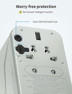 MOMAX 6-in-1 Universal Travel Adapter, GaN 70W International Power Adapter, 3 USB-C PD Fast Charging & 2 USB-A QC, 1 AC, All-in-One International Plug Adapter for Travel European UK AUS JP