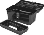 Akro-Mils 09514 ProBox 14-Inch Plastic Toolbox for Tools, Hobby or Craft Storage Toolbox with Removable Tray, 14-Inch x 8-Inch x 8-Inch, Black, 6-Pack