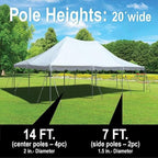 TentandTable 20' x 30' Premium Canopy Tent, Green/White, Outdoor Pole Tent, 60-120 Person Capacity for Parties, Weddings, Events, Commercial and Residential Use, Large Heavy Duty Vinyl Canopy Tents