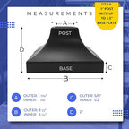Deck Post Base Cover – Durable, Snap-Together Shoe Base Instantly Transforms Hand & Stair Rail Feet – Porch, Stair & Deck Base Brackets Covers – UV-Resistant ABS Plastic (Black)