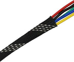 30ft PET Expandable Sleeving Wire Cable Sleeve (1/4", Silver&Black)