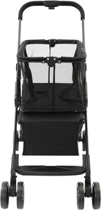 Heavy Duty Folding Shopping Cart with 44.09 lbs Capacity, 2-Tier Foldable Grocery Cart with Removable 56L+33L Bag,Portable Utility Carts for Market, Laundry, Picnic,Outdoor