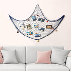 Natural Fishing Net Decor with Shells 79 Inch Beach Theme Decor for Party Home Bedroom Wall Hanging Fish Net Decorations (Sea Blue)