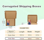MEBRUDY 12x9x2 Inches Shipping Boxes Pack of 25, Small Corrugated Cardboard Box for Mailing Packing Literature Mailer