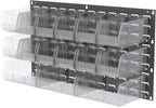 Akro-Mils 30235 AkroBins Plastic Storage Bins, Space-Saving Stackable Bins for Garage, Pantry, Craft Organization, 11" x 11" x 5", Clear, 6-Pack