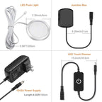 YGS-Tech LED Puck Lights, Under Cabinet Lighting Silver Trim, 3000K Warm White, CRI90+, Touch Dimming, All Accessories Included, Under Counter Lighting for Kitchen, Closet Lights, Safe Light, 3-Pack