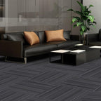 ALTRUISTIC Heavy Duty Commercial Carpet Tiles 24" x 24", 18 Pcs/72 sq ft (FlexLok tabs Included),Non-Slip Soft Square Carpet Floor Tile for Office Bedroom Living Room Kitchen Garage Gym (Black)