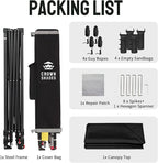 CROWN SHADES 10x10 Pop Up Canopy Tent - Patented Center Lock One Push Instant Outdoor Canopy Beach Tent with STO-N-Go Bag 8 Stakes & 4 Sand Bags，Black