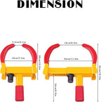 Tevlaphee Universal Wheel Lock Heavy Duty Security Trailer Wheel Lock Anti Theft Wheel Locks for Cars SUV Camper Motorcycle Trailer Great Deterrent Bright Color with 3 Keys (Red-Yellow)
