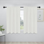 Easy-Going Rod Pocket Blackout Curtains for Bedroom, Room Darkening Window Curtains for Living Room, Thermal Insulated Noise Reduction Solid Window Drapes, 2 Panels(42x54 in, Ivory)