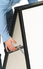 Black Finish Steel Sidewalk Sign Frame, 30-3/8 x 43 x 25-1/4-Inch, Double-Sided, A-Frame Style, for Outdoor Use