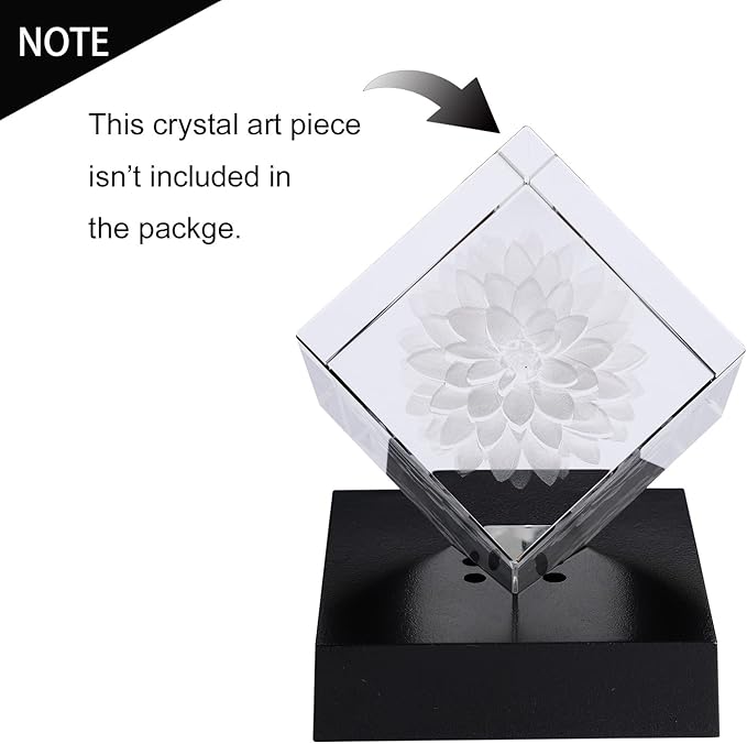 Facmogu LED Lights Base for Crystal 3D Glass Art, Plactic Pedestal Color Show Stand for Crystal Awards, Trophies, Statues, Figurines,USB Powered LED Display Base Stand (White)