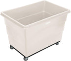 Global Industrial 20 Bushel Plastic Bulk Box Truck, Steel Chassis Base, 1200 lbs. Capacity, 4" Non-Maring Rubber Casters, White, 50-2/5"L x 34-3/5"W x 35-3/5"H