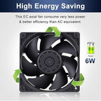 Wathai EC Industrial Case Fan 120mm x 38mm Ball Bearing 116 CFM AC 110V 115V 120V 220V 240V Brushless Cooling Fan 120x120x38mm