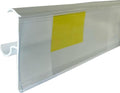Price Tag Holder and Molding for Double Wire Cooler/Freezer Shelves | 28" Long | 1.25" High | 50 Pack | White