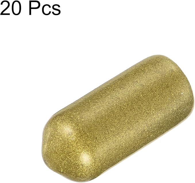 uxcell 20pcs Rubber End Caps 7mm ID Vinyl Round Tube Bolt Cap Cover Thread Protectors Gold