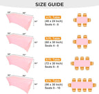 SEPARO 2Pack,4FT Pink Spandex Table Cover Fitted Rectangular Tablecloth Stretchable Tablecloth 4 ft Wrinkle-Free for Party Tradeshows Banquet Weddings Cocktail, 2 Pcs