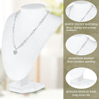 6 Pcs Necklace Display Stand Necklace Holder Jewelry Bust Display Stands for Selling Home Store Trade Shows Photography Props Retail(White,Velvet)
