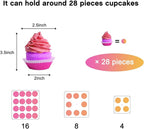 YestBuy 3 Tier Cupcake Stand - Premium Cupcake Holder - Acrylic Cupcake Tower Display - Acrylic Display for Pastry + LED Light String - Ideal for Weddings, Birthday Parties(Multicolored)