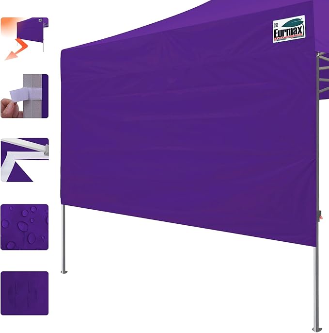 Eurmax USA 10ft Instant Canopy SunWall Canopy Tent Sidewall for Pop Up Canopy Tent,1 Pack Removable Sidewall Only(Purple)