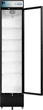 KoolMore 17 in. Slim Commercial Merchandiser Display Refrigerator 7 Cu. Ft. in Black, ETL Listed (KM-MDR-17S)
