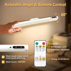 Rechargeable Magnetic LED Light Bar with Remote, Under Cabinet Lighting Wireless, Battery Powered Operated Wall Strip Lights, Dimmable Desk Lamp for Mirror Closet Bathroom Kitchen – White