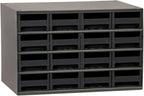 Akro-Mils Steel Garage Storage Cabinet, Small Parts Organizer Metal Cabinet for Hardware, Nails, Screws, Bolts, Nuts, and More, 17" W x 11" D x 11" H, 16-Drawer, Gray Cabinet/Black Drawers (19416)