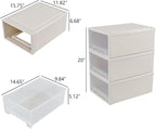 17.5 Quart Plastic Stacking Storage Drawer, Large Stackable Drawer Unit, 3 Packs