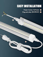 Super Bright 50w 7200lm 5000k V Shape 4ft Led Shop Lights for Workshop 4ft, 4' Linkable 4 Foot Led Shop Lights with Plug in Power Cable On/Off Switch for Garage Basement Warehouse