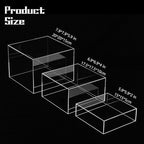 Risers Display Stands, Buffet Riser, Cubes Acrylic Display Box, Food Display Risers for Party, Acrylic Retail Display Stand, Nesting Showcase Display Riser, Craft Show Display Stand (3PCS-Clear)