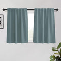 KGORGE Short Curtains 45 inch Length, Privacy Room Darkening Drapes Thermal Insulation Noise Reducing Curtains for Bedroom Dining Room, Back Tab, W52 x L45 inches, Dusty Blue, 2 Panels